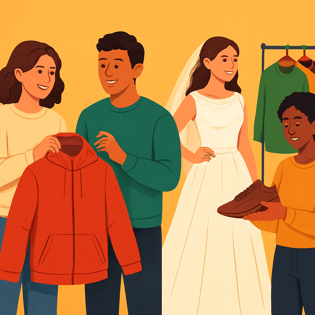 Oportunidades en indumentaria: camperas, vestido de novia y más